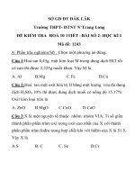 ĐỀ KIỂM TRA HOÁ HỌC 10 SỞ GD ĐT ĐĂK LĂK Trường THPT- DTNT N’Trang Lơng ppt