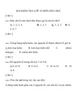 BÀI KIỂM TRA LỚP 10 MÔN HÓA HỌC TRƯỜNG THPT PHAN THÚC TRỰC docx
