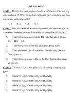 ĐỀ THI TRẮC NGHIỆM LUYỆN THI CĐ, ĐH MÔN HÓA HỌC ĐỀ THI SỐ 10 docx