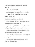 Giáo án sinh học lớp 12 chương trình nâng cao - Tiết: 48 BẰNG CHỨNG VỀ NGUỒN GỐC ĐỘNG VẬT CỦA LOÀI NGƯỜI potx