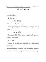 Giáo án hóa học lớp 11 nâng cao - Bài 11 : VÀ MUỐI AMONI AMONIAC docx