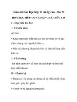 Giáo án hóa học lớp 11 nâng cao - Bài 25 HOÁ HỌC HỮU CƠ VÀ HỢP CHẤT HỮU CƠ ppsx