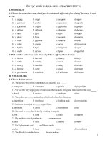 ÔN TẬP KHỐI 12 (2010 – 2011) - PRACTICE TEST 1 pdf