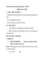 Giáo án hóa học lớp 10 nâng cao - Tiết 77 KIỂM TRA VIẾT ppt
