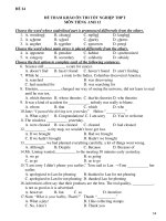 ĐỀ LUYỆN THI TỐT NGHIỆP THPT& ĐẠI HỌC MÔN TIẾNG ANH 12 - ĐỀ 24 pps