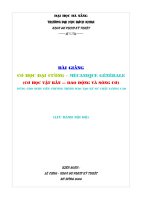 Cơ học đại cương - Phần 1 Cơ học vật rắn - Chương ôn tập ppsx