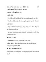 Giáo án Vật lý 12 nâng cao - TIẾT 26 : PHẢN XẠ SÓNG – SÓNG DỪNG ppsx