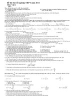Đề thi thử tốt nghiệp THPT năm 2011 Môn: Vật lý Đề 4 pdf