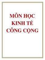 MÔN HỌC KINH TẾ CÔNG CỘNG ppsx