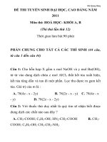 ĐỀ THI THỬ ĐẠI HỌC, CAO ĐẲNG NĂM 2011 Môn thi: HOÁ HỌC Thi thử lần thứ 12 potx