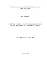 Sự tồn tại nghiệm của bài toán tựa cân bằng và bao hàm thức tựa biến phân Pareto