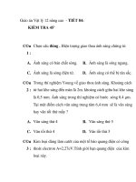 Giáo án Vật lý 12 nâng cao - TIẾT 84: KIỂM TRA 45 ppt