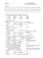 Kiểm tra 1 tiết tiếng anh lớp 10 - 3 pptx