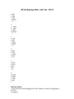 Đề thi tổng hợp Môn: Anh Văn – Đề 15 pps