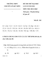 ĐỀ THI THỬ ĐẠI HỌC LẦN II NĂM 2011 MÔN THI: HOÁ HỌC TRƯỜNG THPT CHUYÊN LÊ QUÝ ĐÔN ppt
