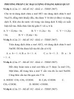 các phương pháp ôn thi đại học PHƯƠNG PHÁP CÁC ĐẠI LƯỢNG Ở DẠNG KHÁI QUÁT ppsx