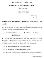 ĐỀ THI THỬ TỐT NGHIỆP THPT NĂM 2011 MÔN SINH HỌC Mã đề thi 216 BỘ GIÁO DỤC VÀ ĐÀO TẠO pps