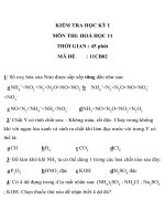 KIỂM TRA HỌC KỲ I MÔN HOÁ HỌC 11 MÃ ĐỀ : 11CB02 TRƯỜNG THPT BẢO LỘC ppt
