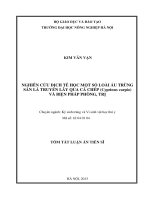 tóm tắt luận án tiến sĩ nghiên cứu dịch tễ học một số loài ấu trùng sán lá truyền lây qua cá chép (cyprinus carpio) và biện pháp phòng, trị
