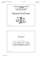Nguyên lý kế toán Bài giảng 2 : quy trình kế toán - nguyễn bảo linh docx