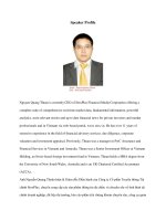 Speaker ProfileNguyen Quang Thuan is currently CEO of StoxPlus Financial Media Corporation doc