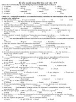 Đề kiểm tra chất lượng HKI Môn: Anh Văn – Đề 7 pot