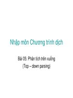 Nhập môn Chương trình dịch - Bài 5 doc