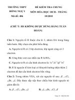 ĐỀ KIỂM TRA CHUNG MÔN HÓA HỌC 10CB MÃ ĐỀ 486 TRƯỜNG THPT HỒNG NGỰ I ppsx