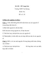 Kiểm Tra môn hóa học lớp 10 Đề số : 03 Sở GD – ĐT Lạng Sơn Trường THPT Na Dương doc