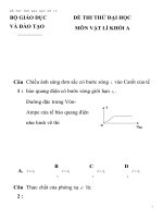 ĐỀ THI THỬ ĐẠI HỌC MÔN VẬT LÝ SỐ 10 BỘ GIÁO DỤC VÀ ĐÀO TẠO ĐỀ THI THỬ ĐẠI HỌC pot