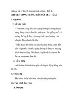 Giáo án vật lý lớp 10 chương trình cơ bản - Tiết 4 : CHUYỂN ĐỘNG THẲNG BIẾN ĐỔI ĐỀU (Tiết 2) doc