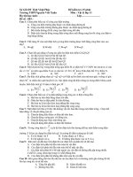 Đề kiểm tra 15 phút Môn Vật lý lớp 11 - Đề số : 003 pps