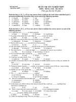 ĐỀ ÔN THI TỐT NGHIÊP THPT MÔN: TIẾNG ANH – ĐỀ CHẴN pdf