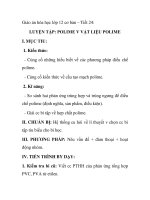 Giáo án hóa học lớp 12 cơ bản – Tiết 24: LUYỆN TẬP: POLIME V VẬT LIỆU POLIME pptx
