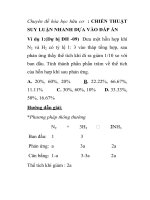 Chuyên đề hóa học hữu cơ : CHIẾN THUẬT SUY LUẬN NHANH DỰA VÀO ĐÁP ÁN Ví dụ doc