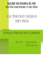 Đánh giá tính chất mùi của Phomat ppt