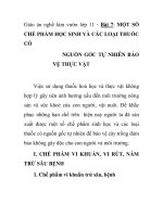 Giáo án nghề làm vườn lớp 11 - Bài 7: MỘT SỐ CHẾ PHẨM HỌC SINH VÀ CÁC LOẠI THUỐC CÓ NGUỒN GỐC TỰ NHIÊN BẢO VỆ THỰC VẬT ppsx