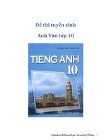 Đề thi tuyển sinh anh văn lớp 10 pps