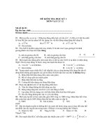 ĐỀ KIỂM TRA HỌC KỲ 1 MÔN VẬT LÝ 12 - Mã đề thi 121 ppsx