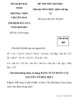 ĐỀ THI THỬ ĐẠI HỌC Môn thi: HOÁ HỌC Mã đề thi 488 SỞ GD-ĐT BẮC NINH TRƯỜNG THPT CHUYÊN BAN pptx