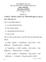 ĐỀ THI THỬ TỐT NGHIỆP NĂM 2011 Môn: Sinh học Mã đề 213 SỞ GD&ĐT GIA LAI pot