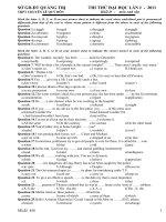 Đề thi thử anh văn - trường Lê Qúy Đôn - Quảng Trị pptx