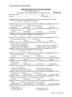 KIỂM TRA HỌC KỲ II NĂM HỌC:2010-2011 Môn: Tiếng Anh- MÃ ĐỀ: 142 docx