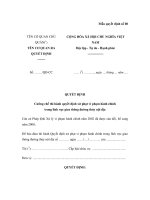 MẪU QUYẾT ĐỊNH Cưỡng chế thi hành quyết định xử phạt vi phạm hành chính trong lĩnh vực giao thông đường thủy nội địa potx