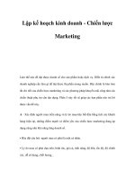 Lập kế hoạch kinh doanh - Chiến lược Marketing ppsx