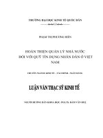 Hoàn thiện quản lý nhà nước đối với Quỹ tin dụng nhân dân ở Việt Nam