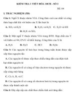 KIỂM TRA 1 TIẾT HÓA HỌC LỚP 10 CĂN BẢN MÃ ĐỀ 004 TRƯỜNG THPT BẮC YÊN THÀNH pptx
