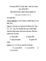 ĐỀ KIỂM TRA MÔN HOÁ HỌC MÃ ĐỀ 002 Trường THPT Lê Quý Đôn pdf