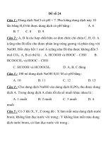 ĐỀ THI TRẮC NGHIỆM LUYỆN THI CĐ, ĐH MÔN HÓA HỌC Đề số 24 pot