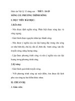 Giáo án Vật lý 12 nâng cao - TIẾT : 24-25 SÓNG CƠ. PHƯƠNG TRÌNH SÓNG ppsx